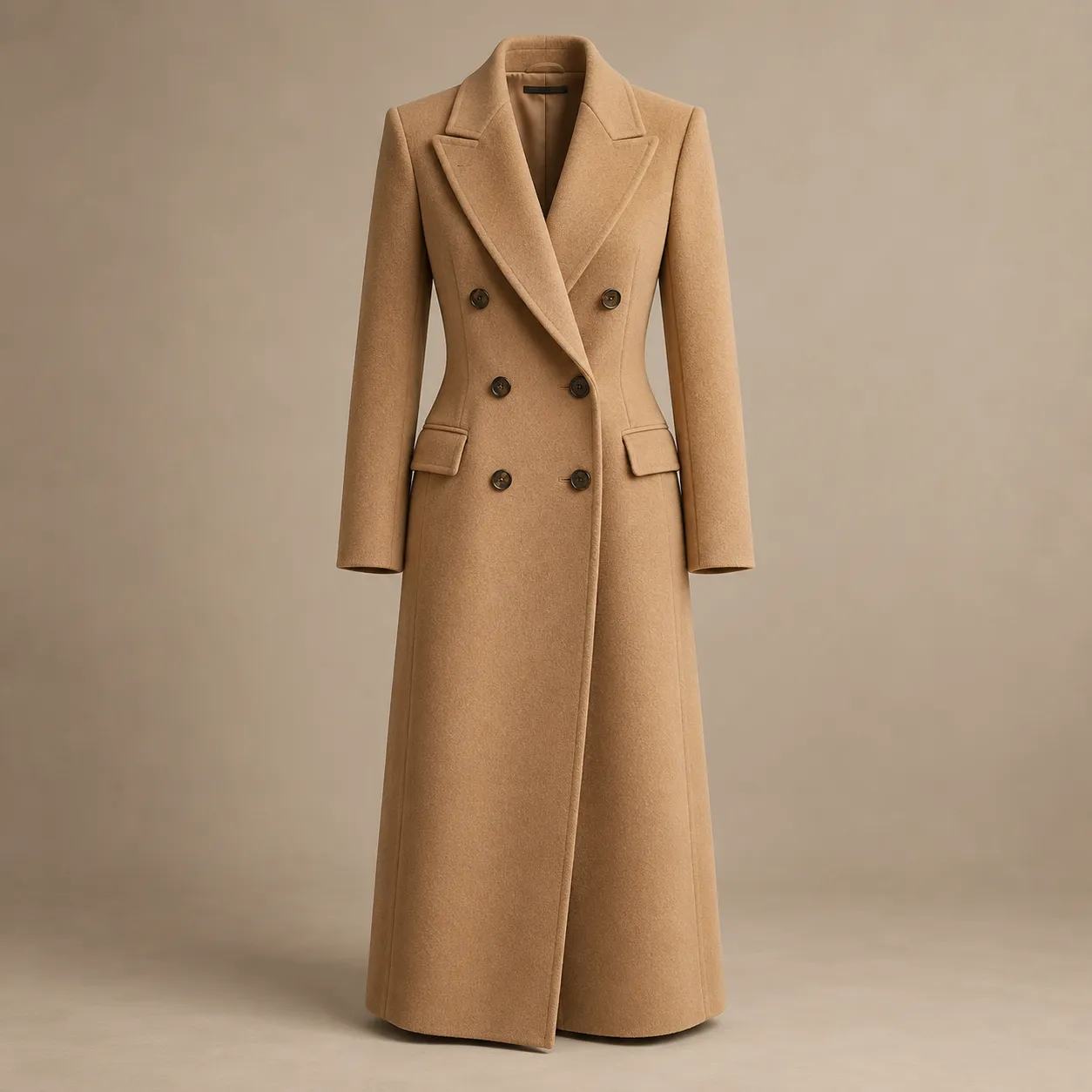 The tailored camel coat — sample product concept