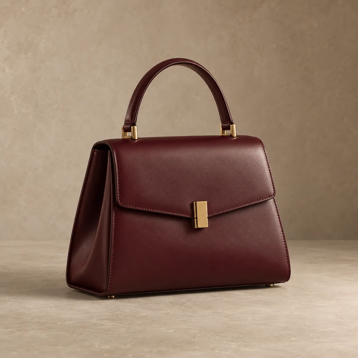 The burgundy top-handle bag — sample product concept