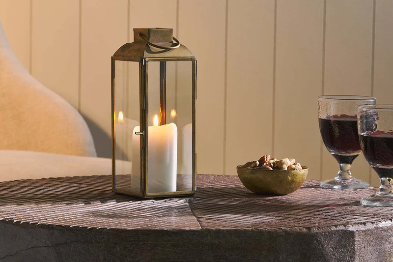 Maro Brass Lantern · Tall